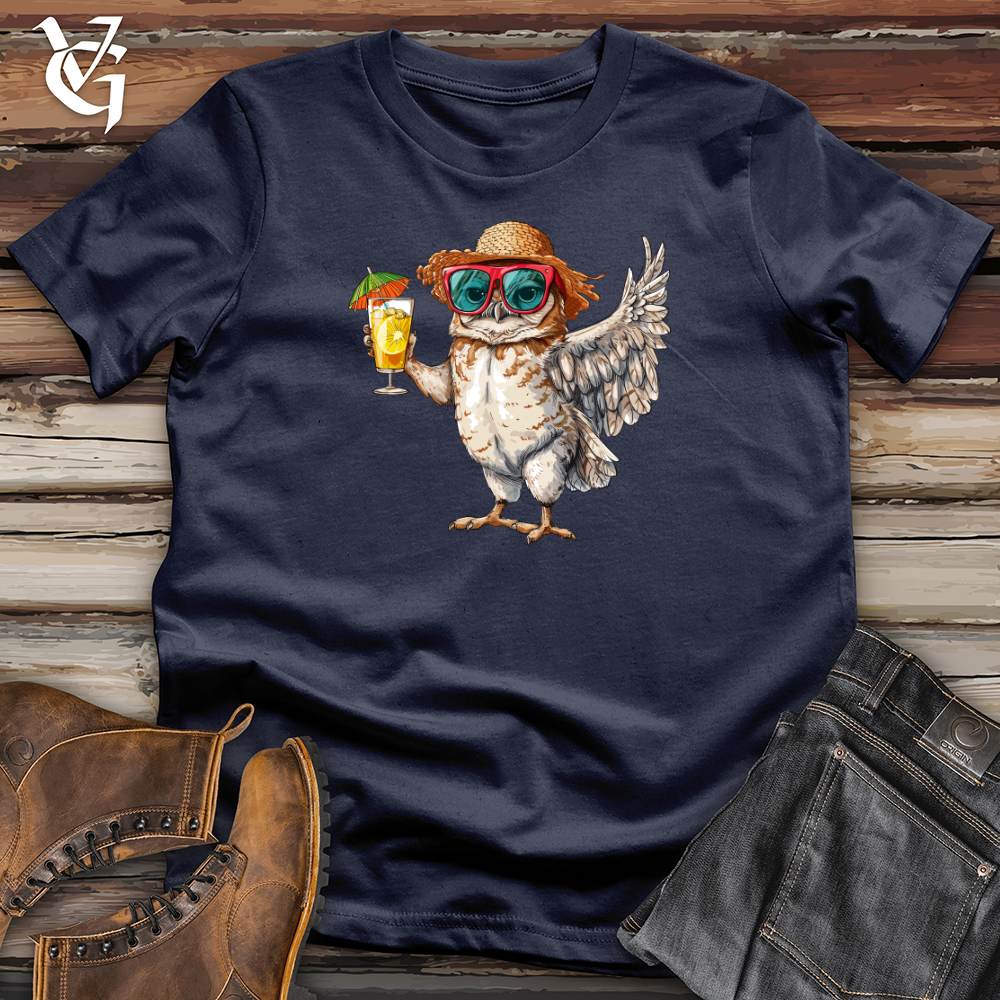 Viking Goods Owl Beach Vacation Softstyle Tee