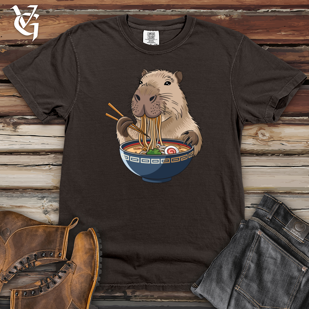 Viking Goods Capybara Eating Noodles Heavy Cotton Comfort Colors Tee Pepper / L