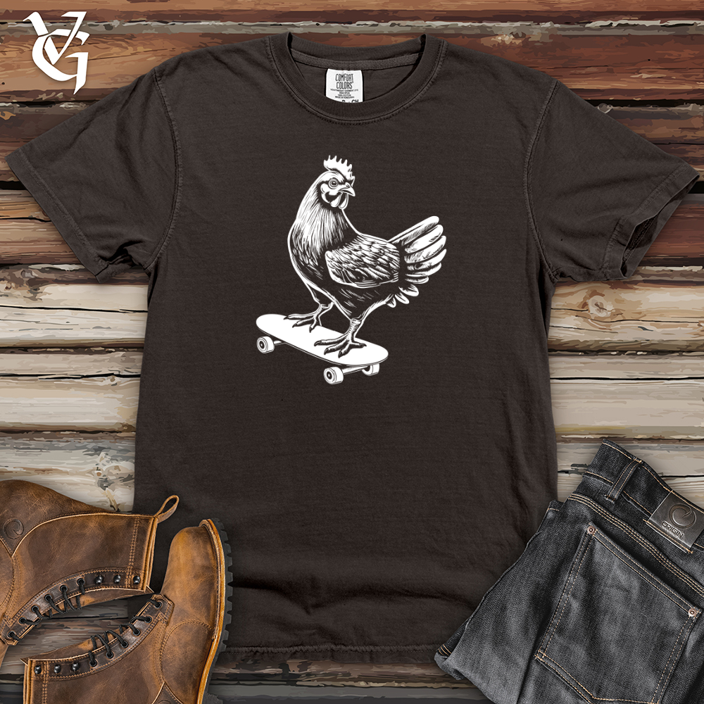 Viking Goods Chicken on a Skateboard Heavy Cotton Comfort Colors Tee Pepper / L