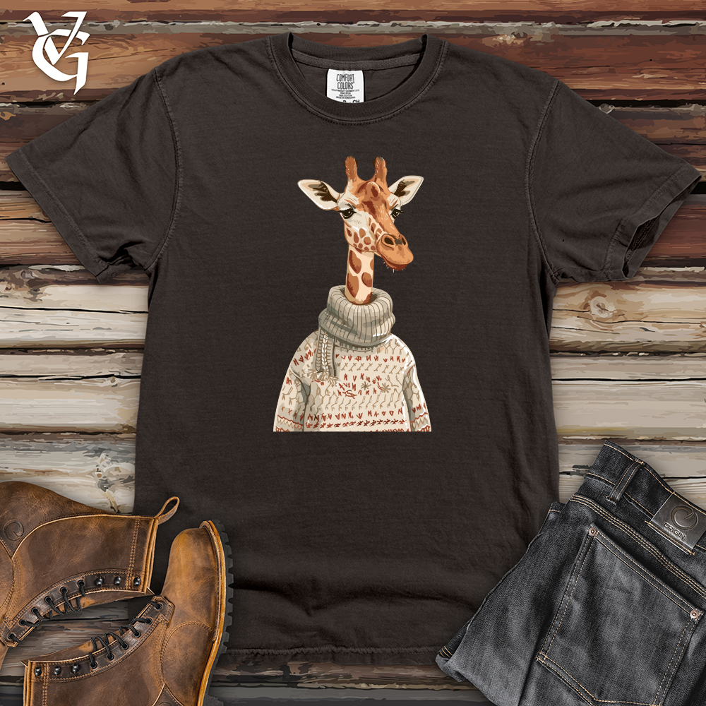 Viking Goods Giraffe Cozy Sweater Heavy Cotton Comfort Colors Tee Pepper / L