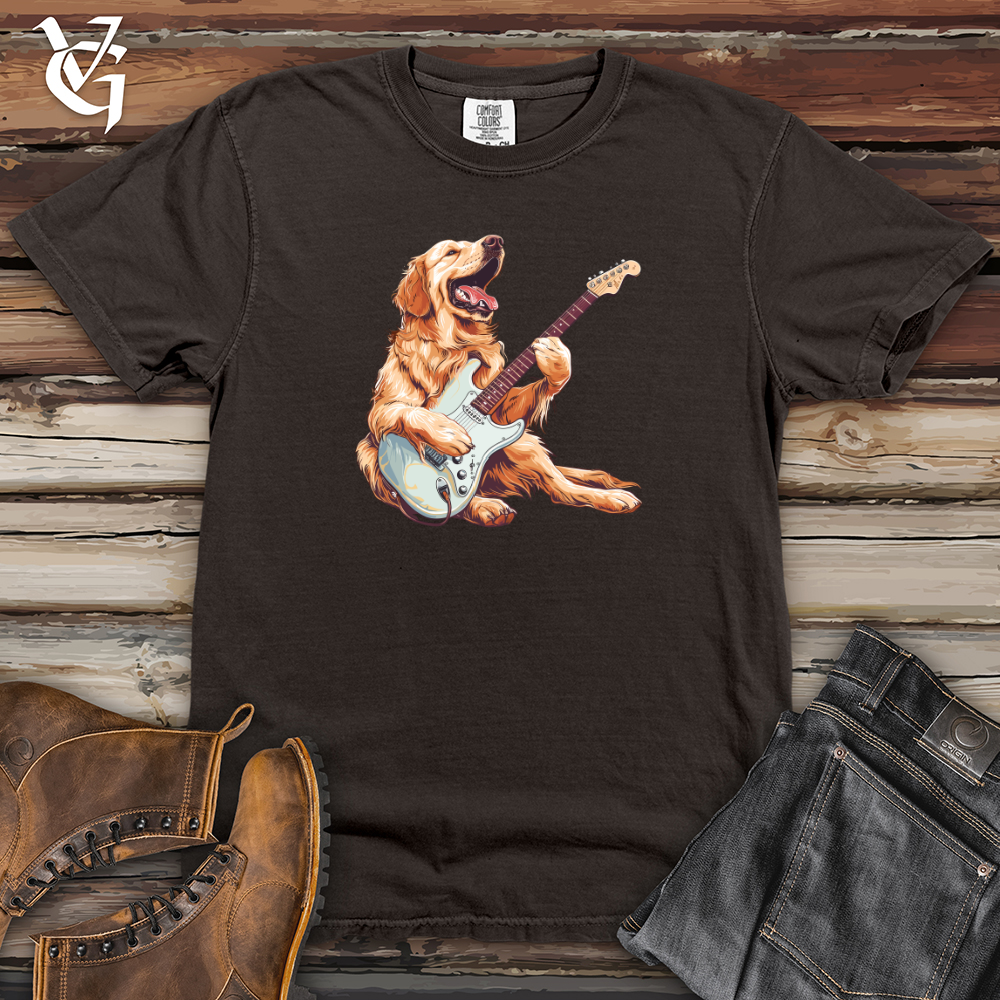 Viking Goods Golden Retriever Rockstar Heavy Cotton Comfort Colors Tee Pepper / L