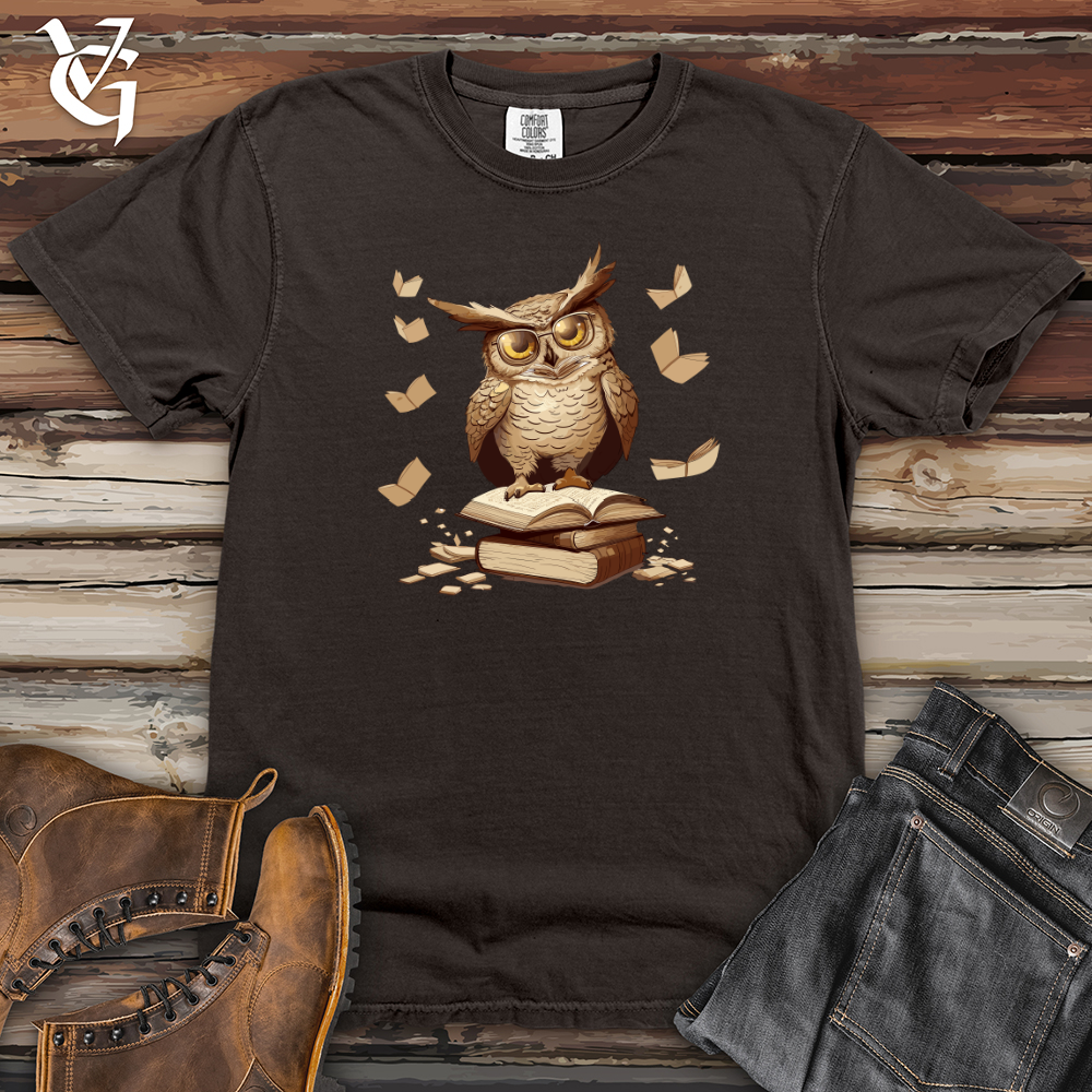 Viking Goods Owl Bookworm Adventure Heavy Cotton Comfort Colors Tee Pepper / L