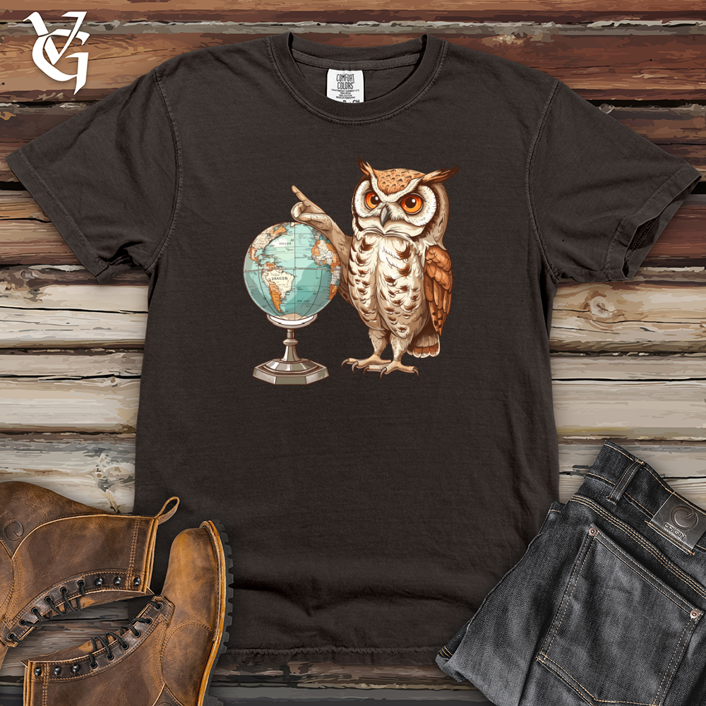 Viking Goods Owl Geographer Discovery Heavy Cotton Comfort Colors Tee Pepper / L