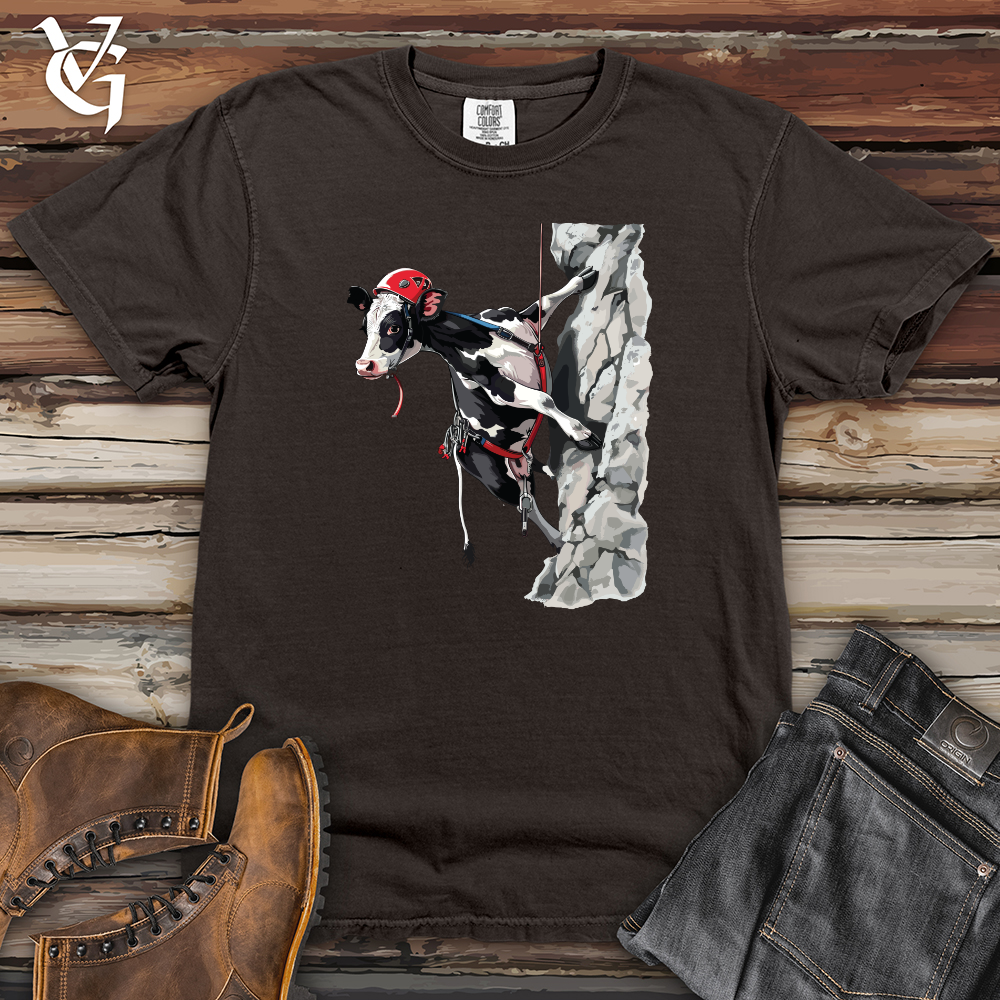 Rock Climbing Cow Heavy Cotton Comfort Colors Tee