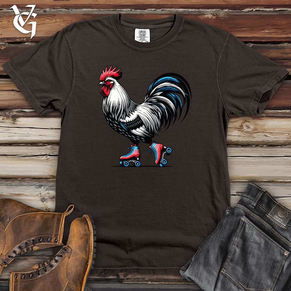 Viking Goods Rooster with Roller Skates Heavy Cotton Comfort Colors Tee Pepper / L