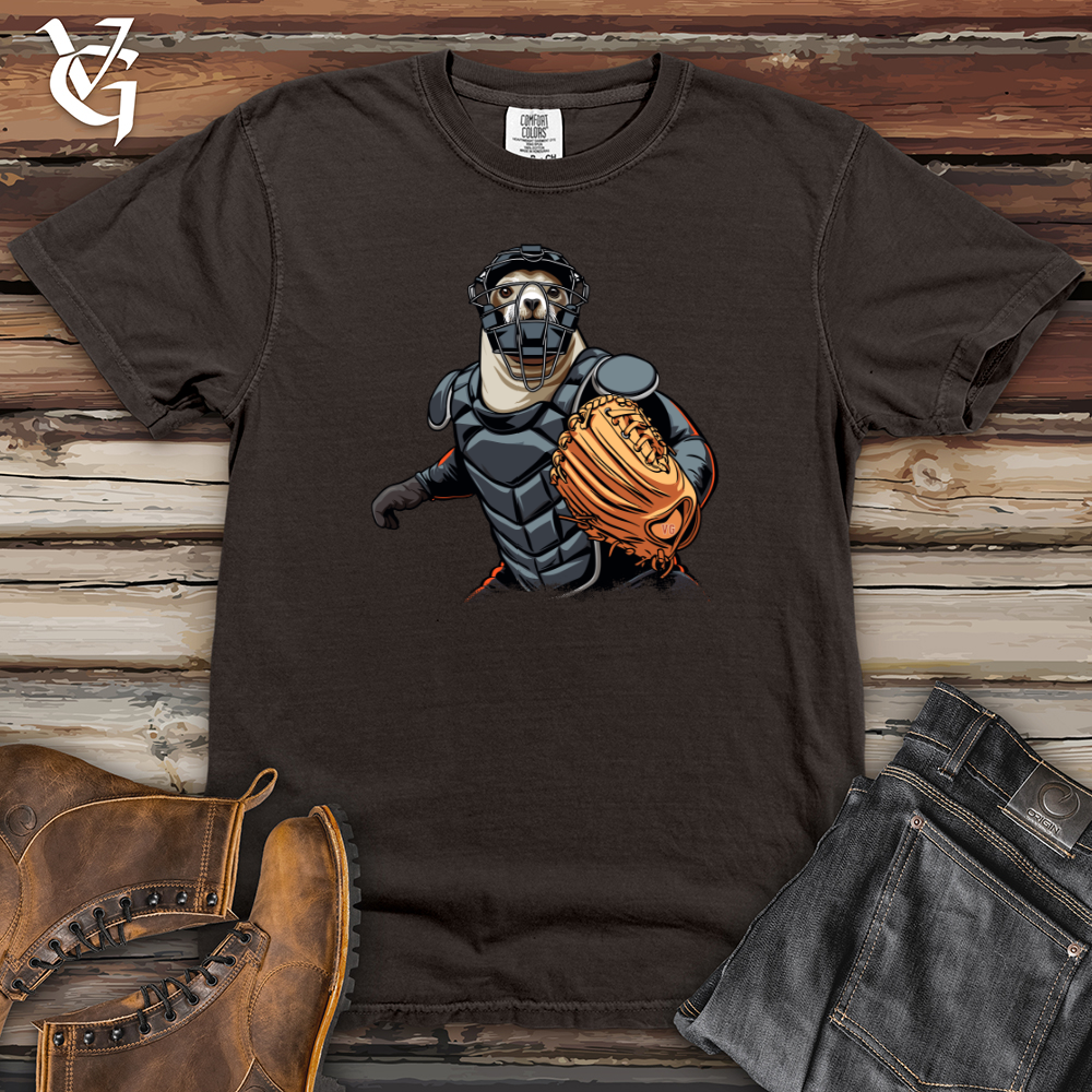 Viking Goods Sloth Baseball Catcher Heavy Cotton Comfort Colors Tee Pepper / L