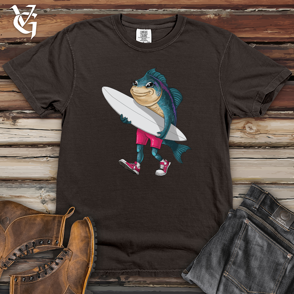 Viking Goods Surfing Fish Heavy Cotton Comfort Colors Tee Pepper / L