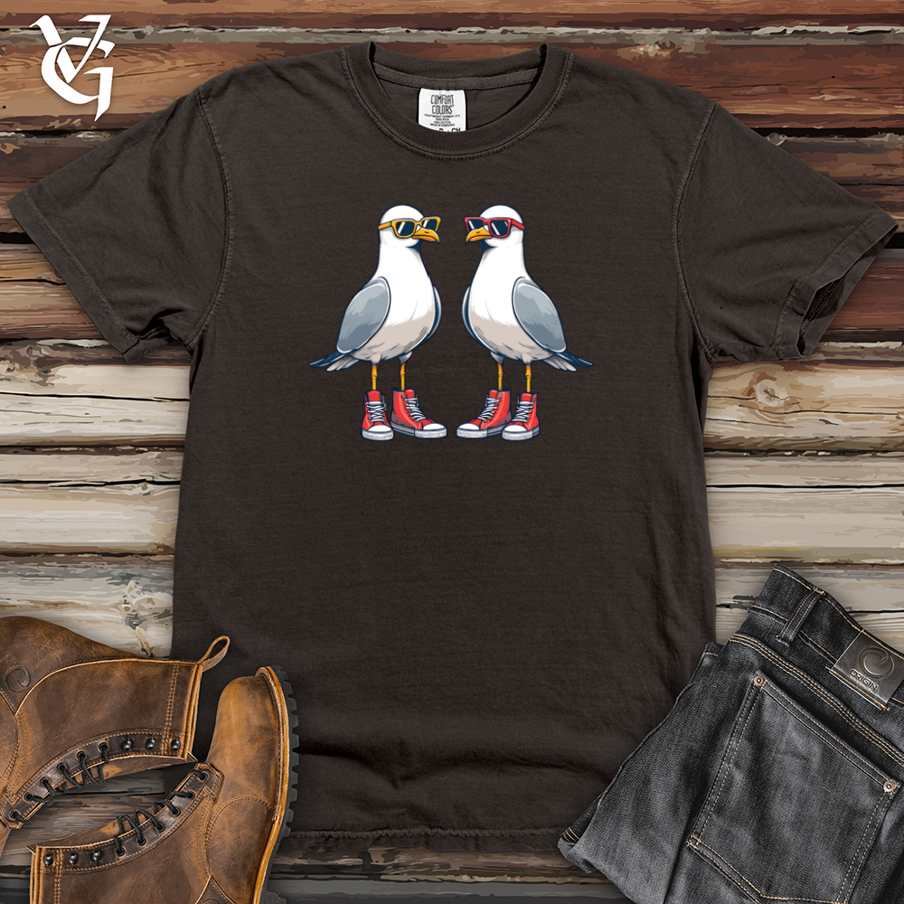 Viking Goods Two quirky Seagulls Heavy Cotton Comfort Colors Tee Pepper / L