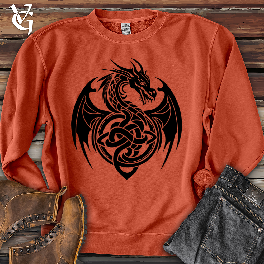 Viking Goods Celtic Rust Dragon Pigment-Dyed Crewneck Pigment Amber / L