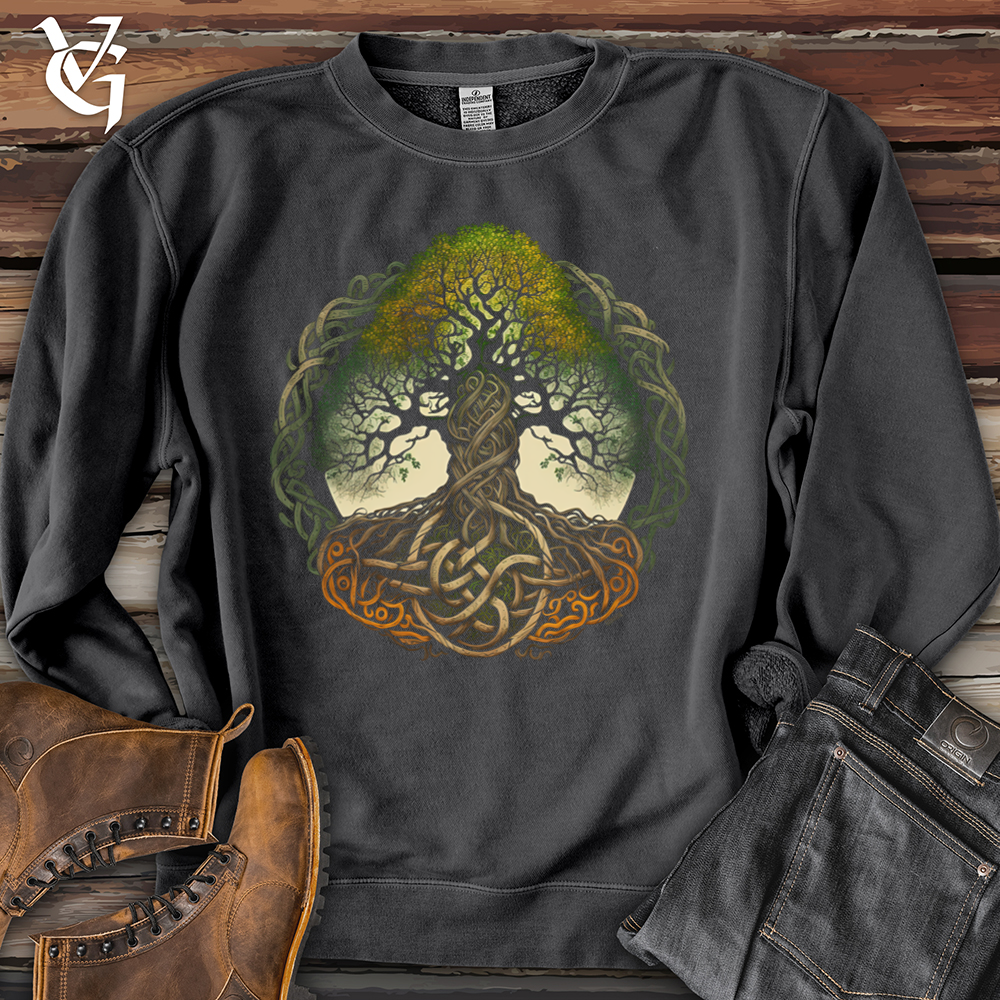 Viking Goods Celtic Life of Tree Pigment-Dyed Crewneck Pigment Black / L