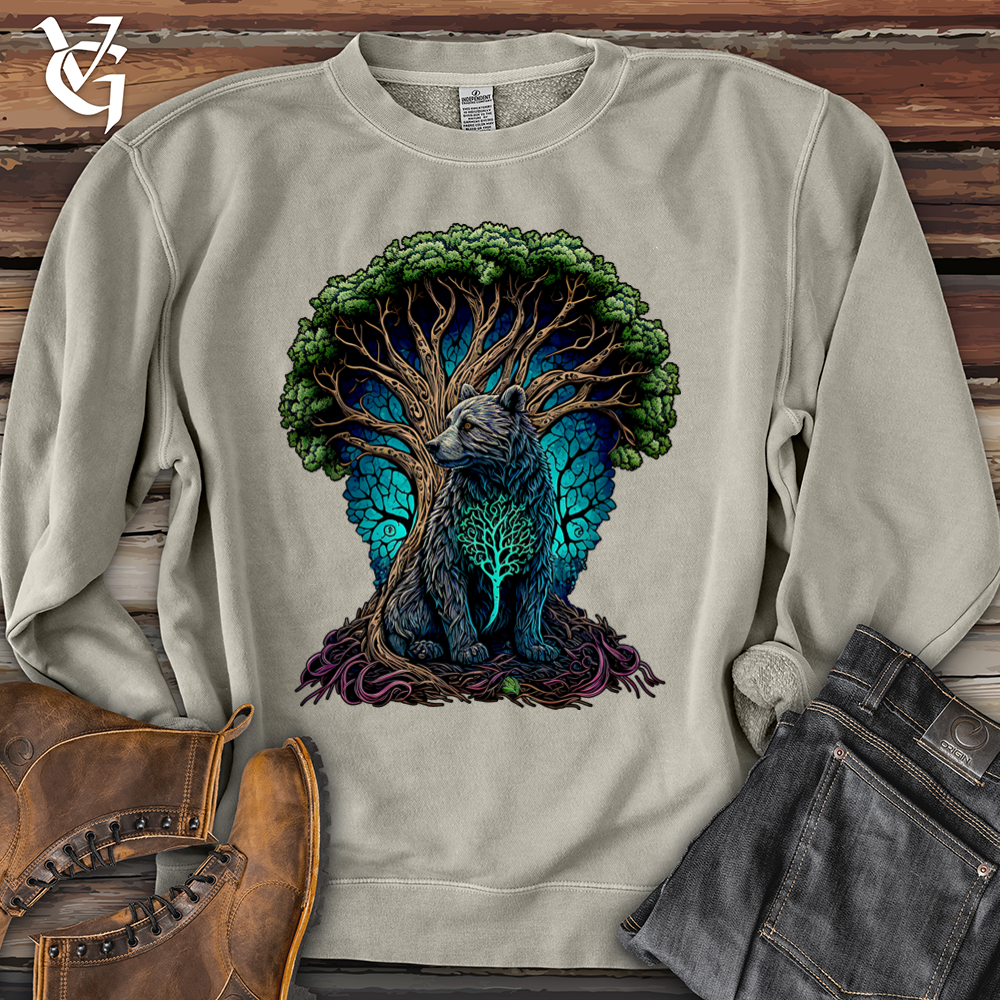 Viking Goods Celtic Bear Pigment-Dyed Crewneck Pigment Cement / L