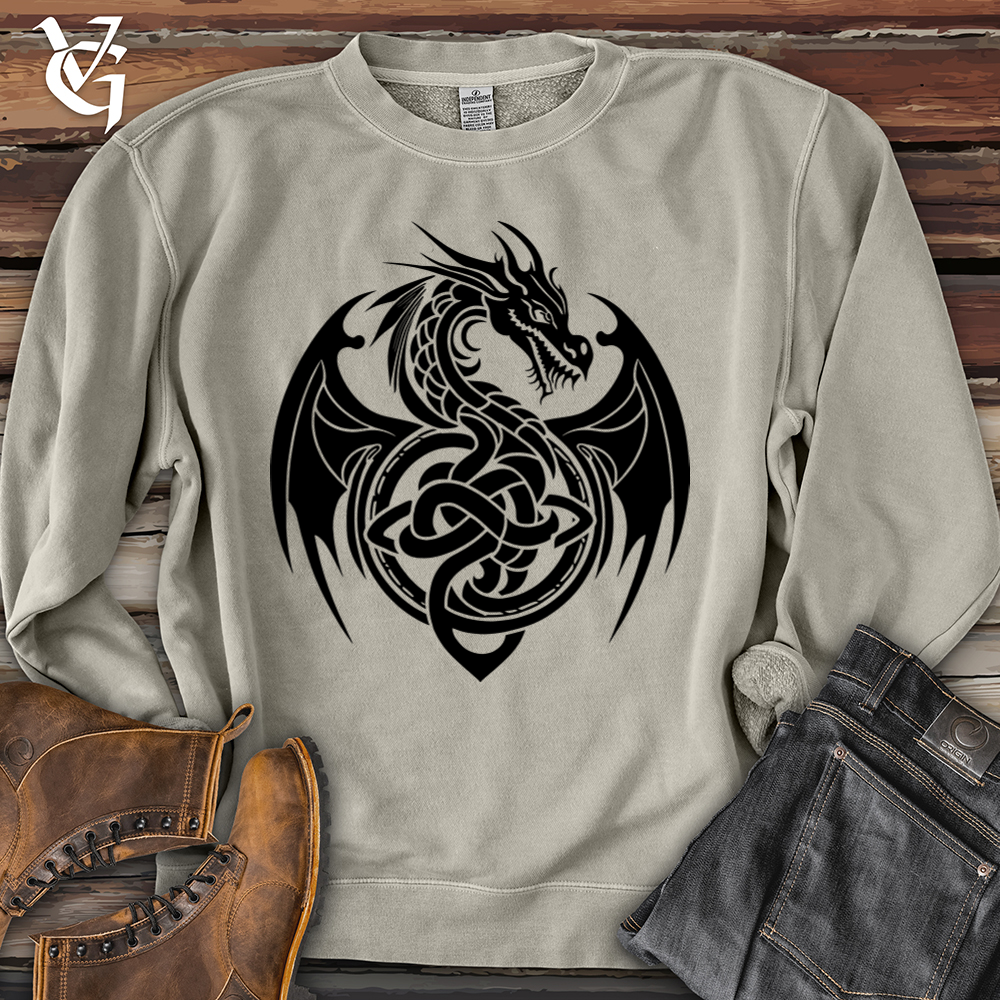 Viking Goods Celtic Rust Dragon Pigment-Dyed Crewneck Pigment Cement / L