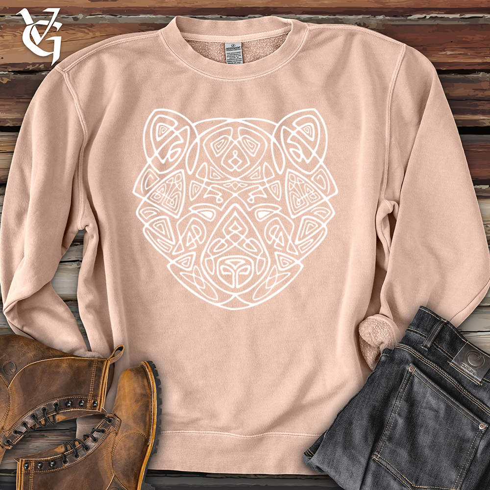 Viking Goods Bear Head Celtic Style Pigment-Dyed Crewneck Pigment Dusty Pink / L
