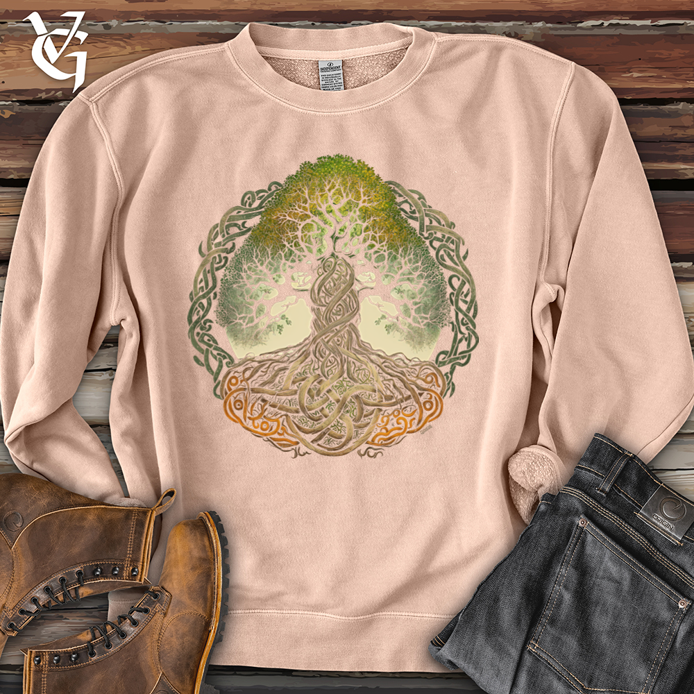 Viking Goods Celtic Life of Tree Pigment-Dyed Crewneck Pigment Dusty Pink / L