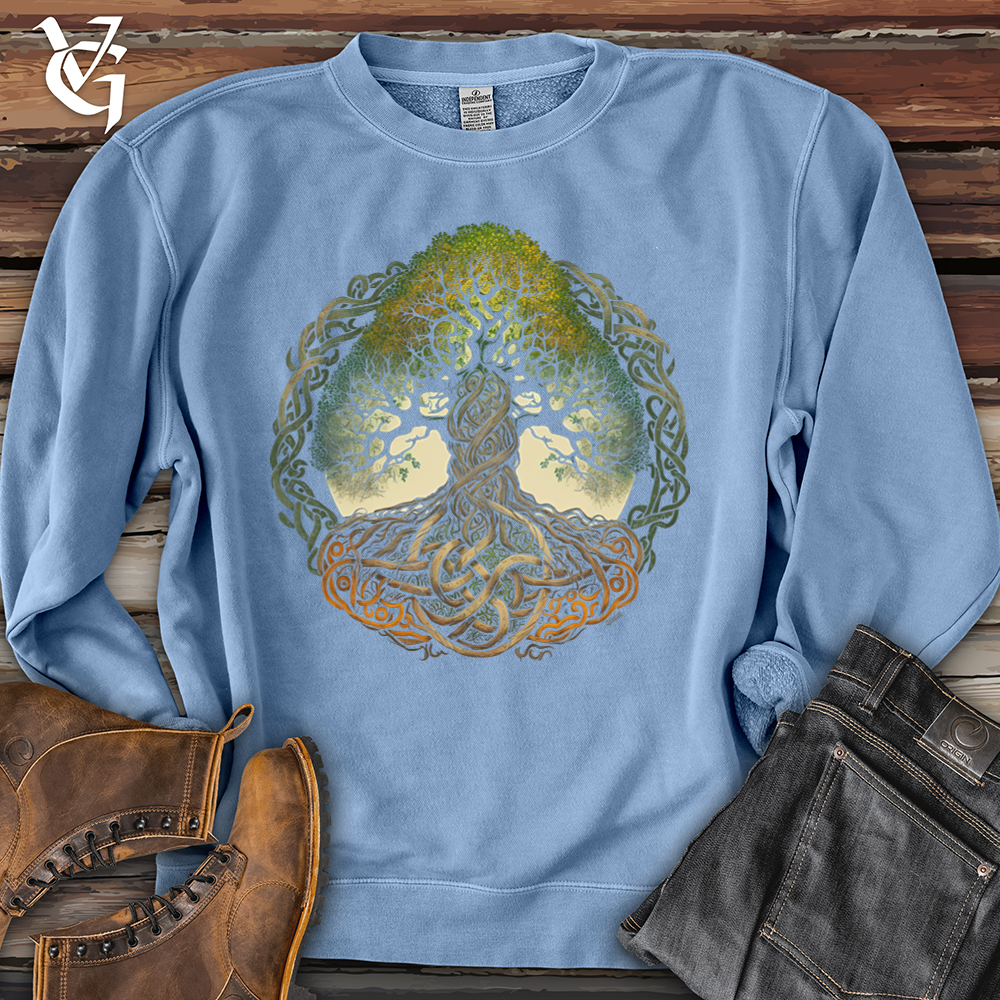 Viking Goods Celtic Life of Tree Pigment-Dyed Crewneck Pigment Light Blue / L