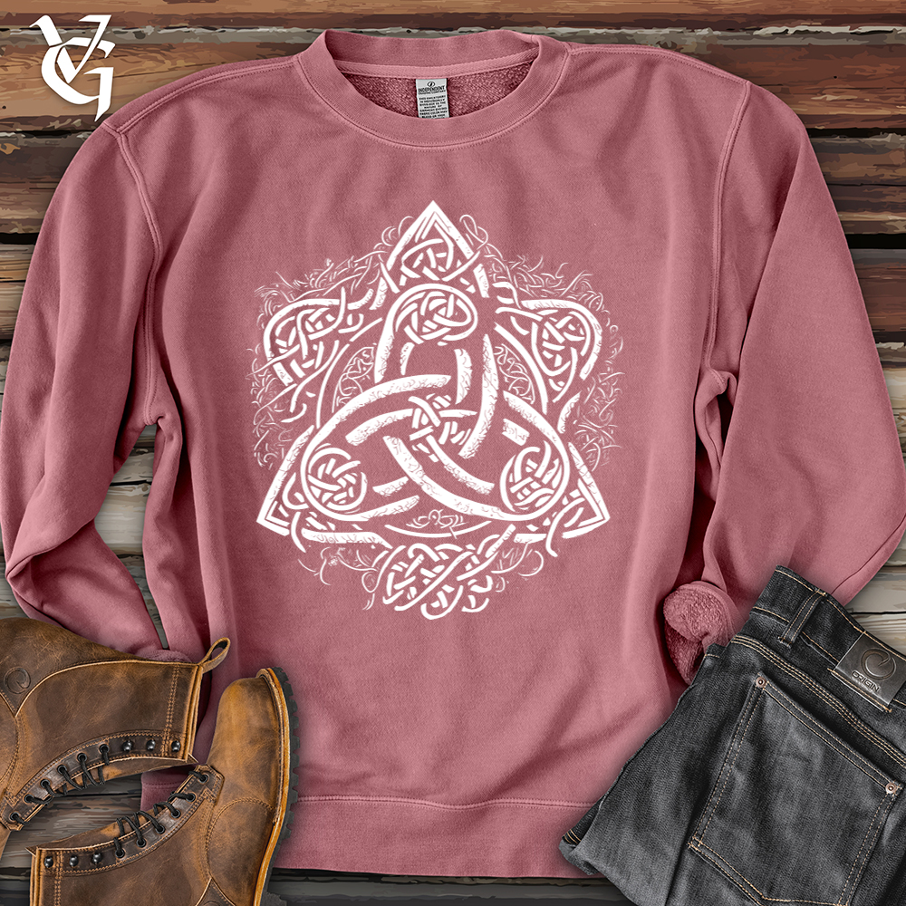 Viking Goods Celtic Trinity Emblem Pigment-Dyed Crewneck Pigment Maroon / L