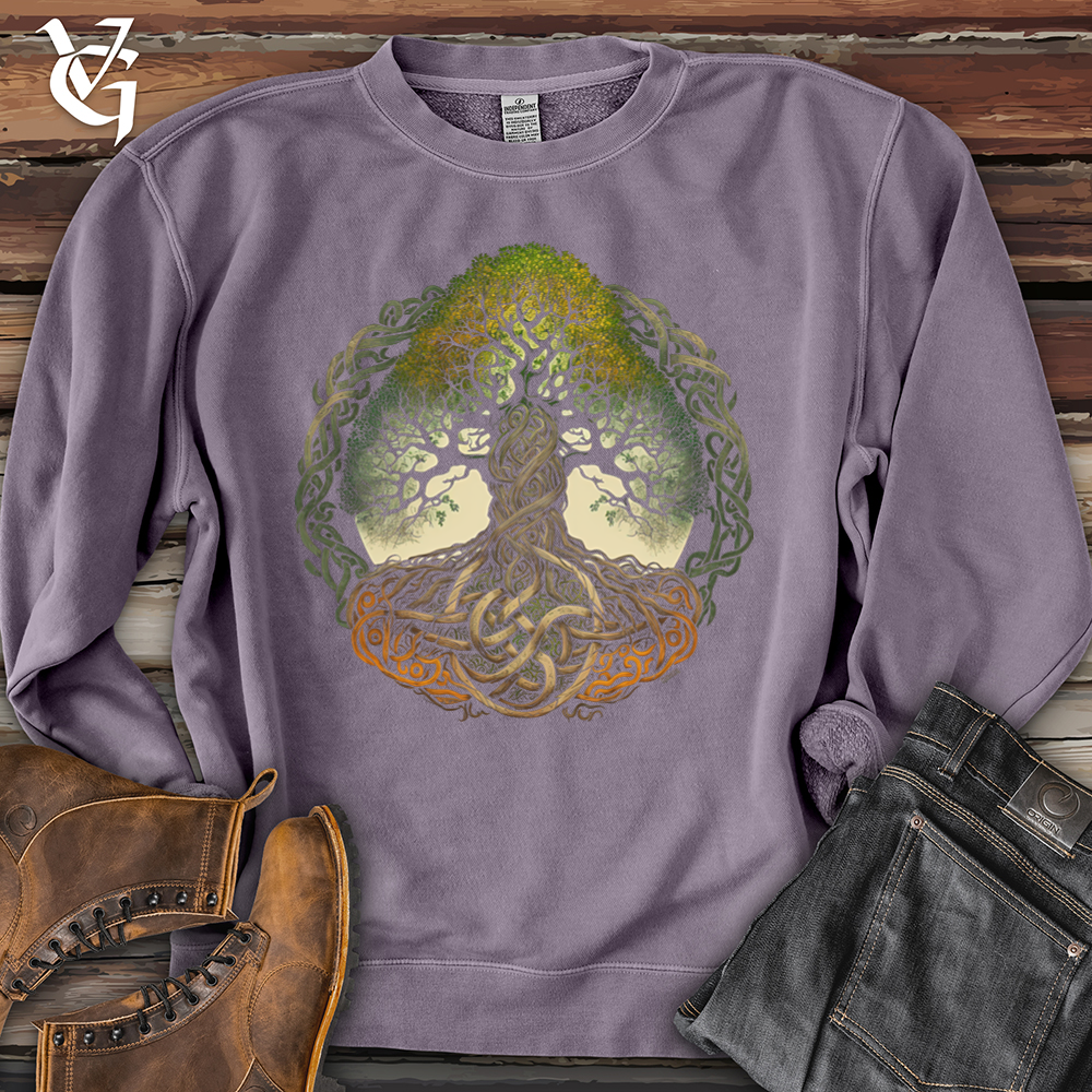 Viking Goods Celtic Life of Tree Pigment-Dyed Crewneck Pigment Plum / L