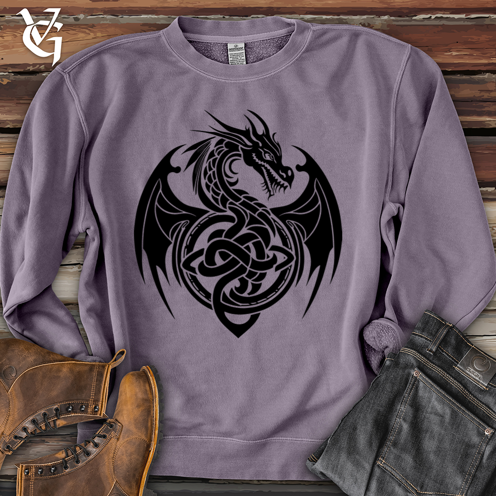 Viking Goods Celtic Rust Dragon Pigment-Dyed Crewneck Pigment Plum / L