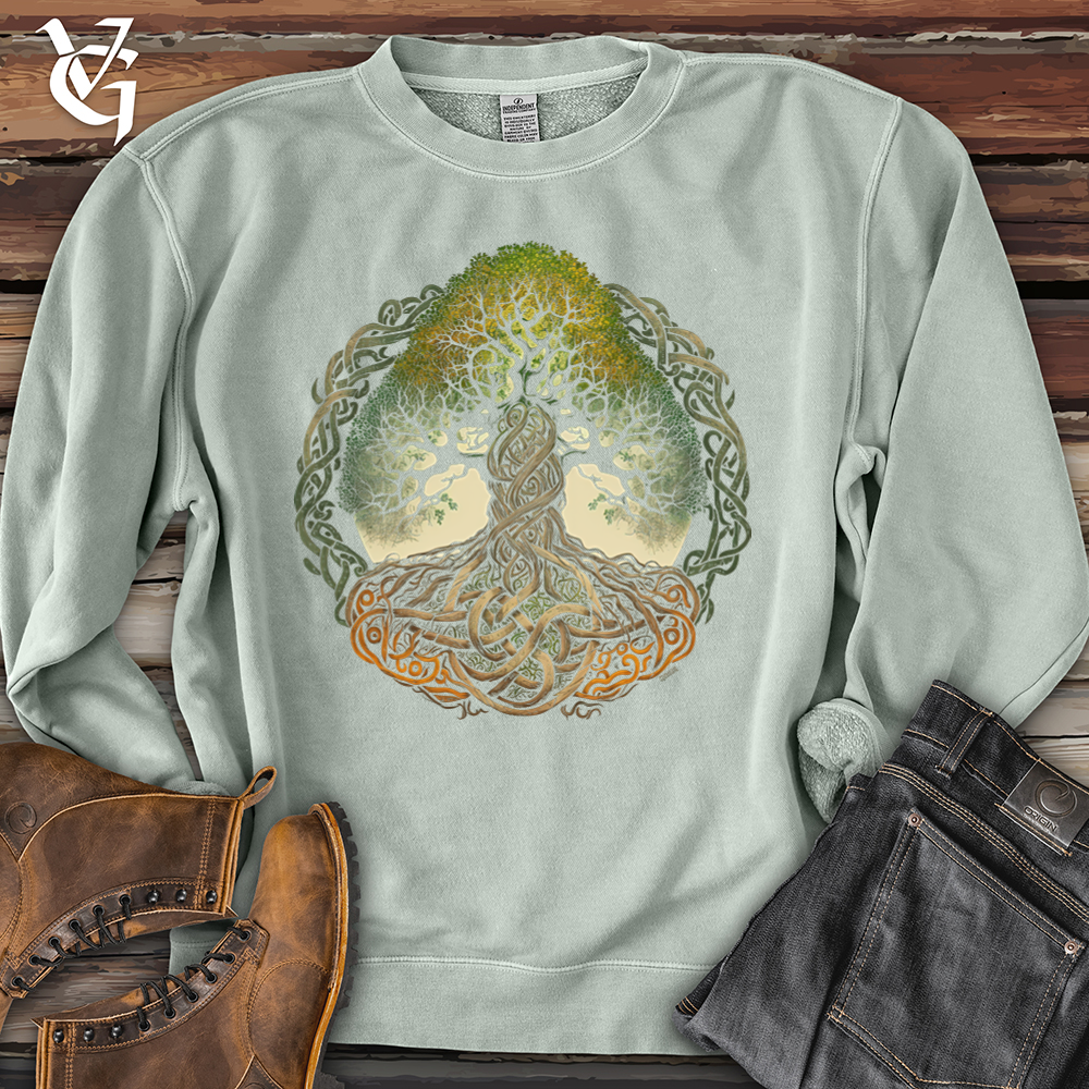 Viking Goods Celtic Life of Tree Pigment-Dyed Crewneck Pigment Sage / L