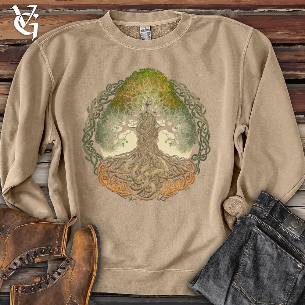 Viking Goods Celtic Life of Tree Pigment-Dyed Crewneck Pigment Sandstone / L