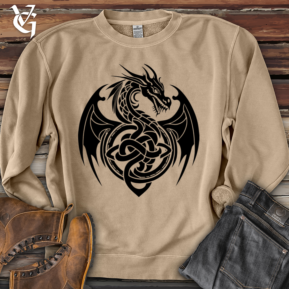 Viking Goods Celtic Rust Dragon Pigment-Dyed Crewneck Pigment Sandstone / L