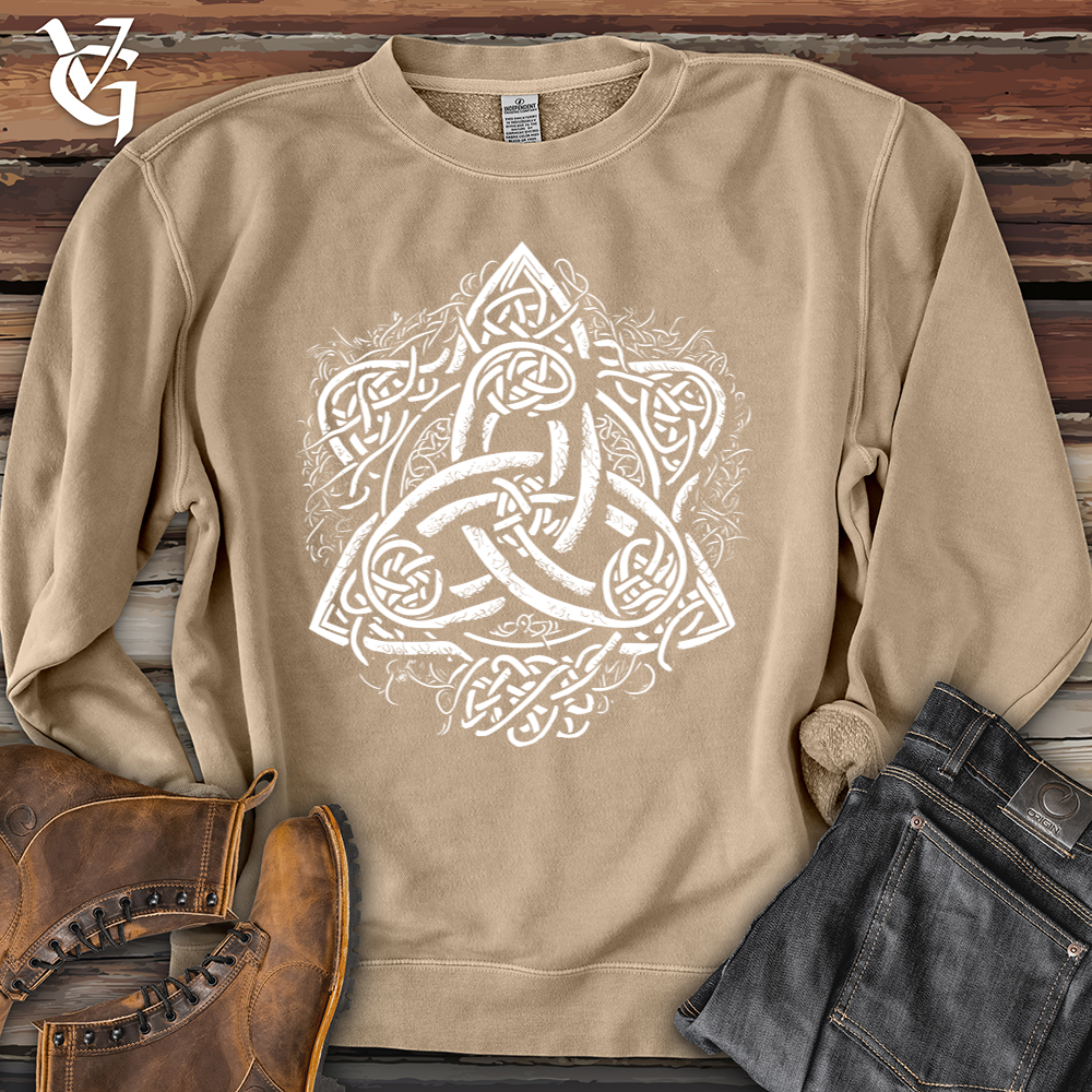 Viking Goods Celtic Trinity Emblem Pigment-Dyed Crewneck Pigment Sandstone / L