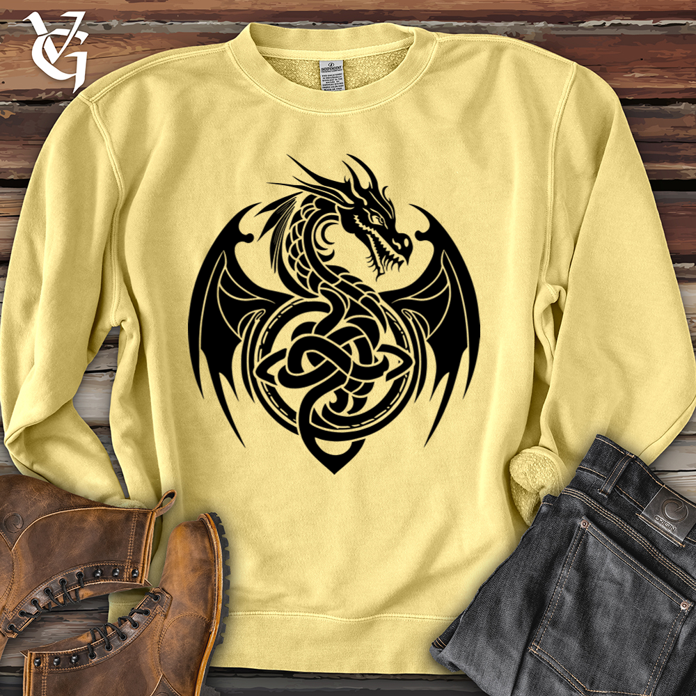 Viking Goods Celtic Rust Dragon Pigment-Dyed Crewneck Pigment Yellow / L