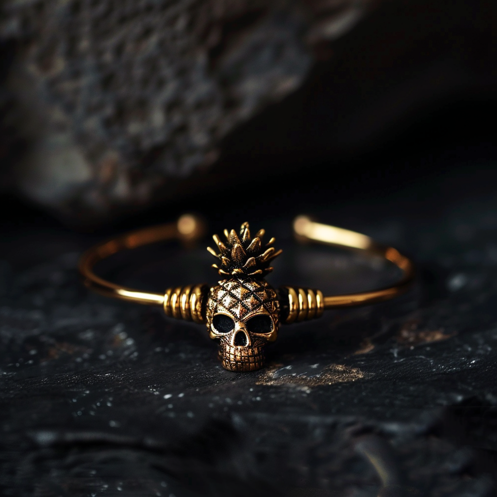 Viking Goods Pineapple Skull Cuff Bracelet
