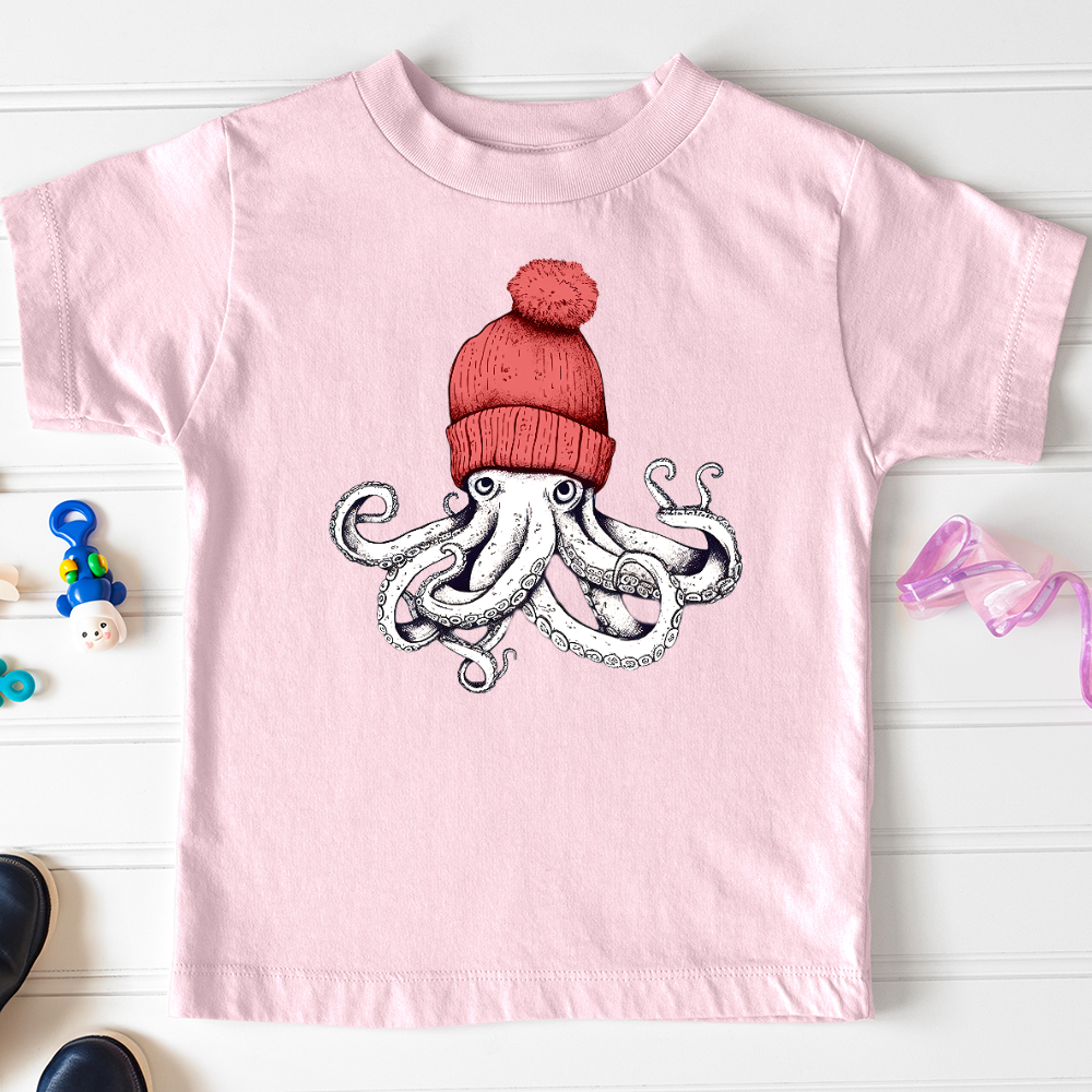 Viking Goods Octopus Chillin Toddler Tee Pink / 2T