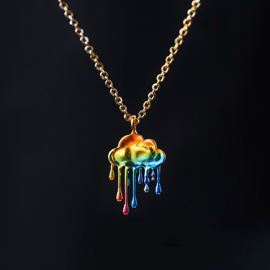 Viking Goods Rainbow Rain Gold Necklace