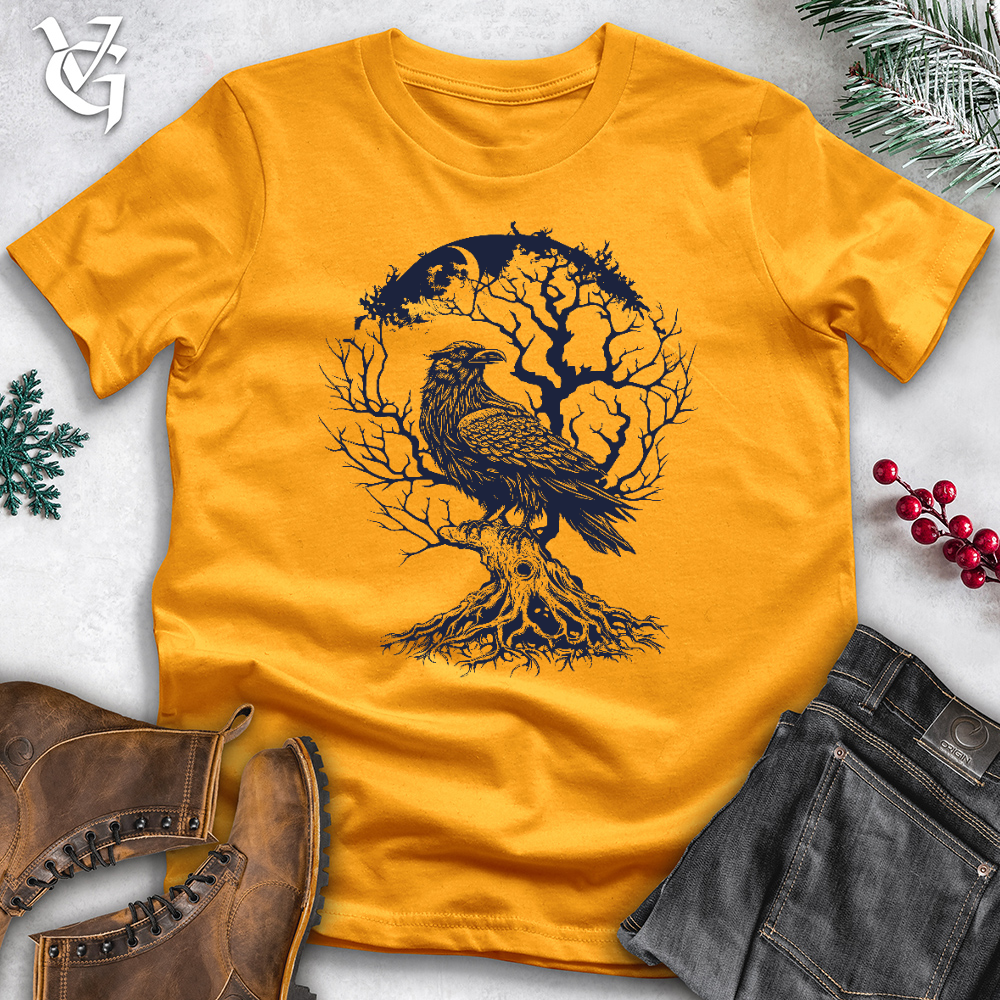Viking Goods Raven and Old Tree Tattoo Cotton Tee