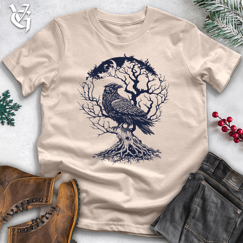 Viking Goods Raven and Old Tree Tattoo Cotton Tee