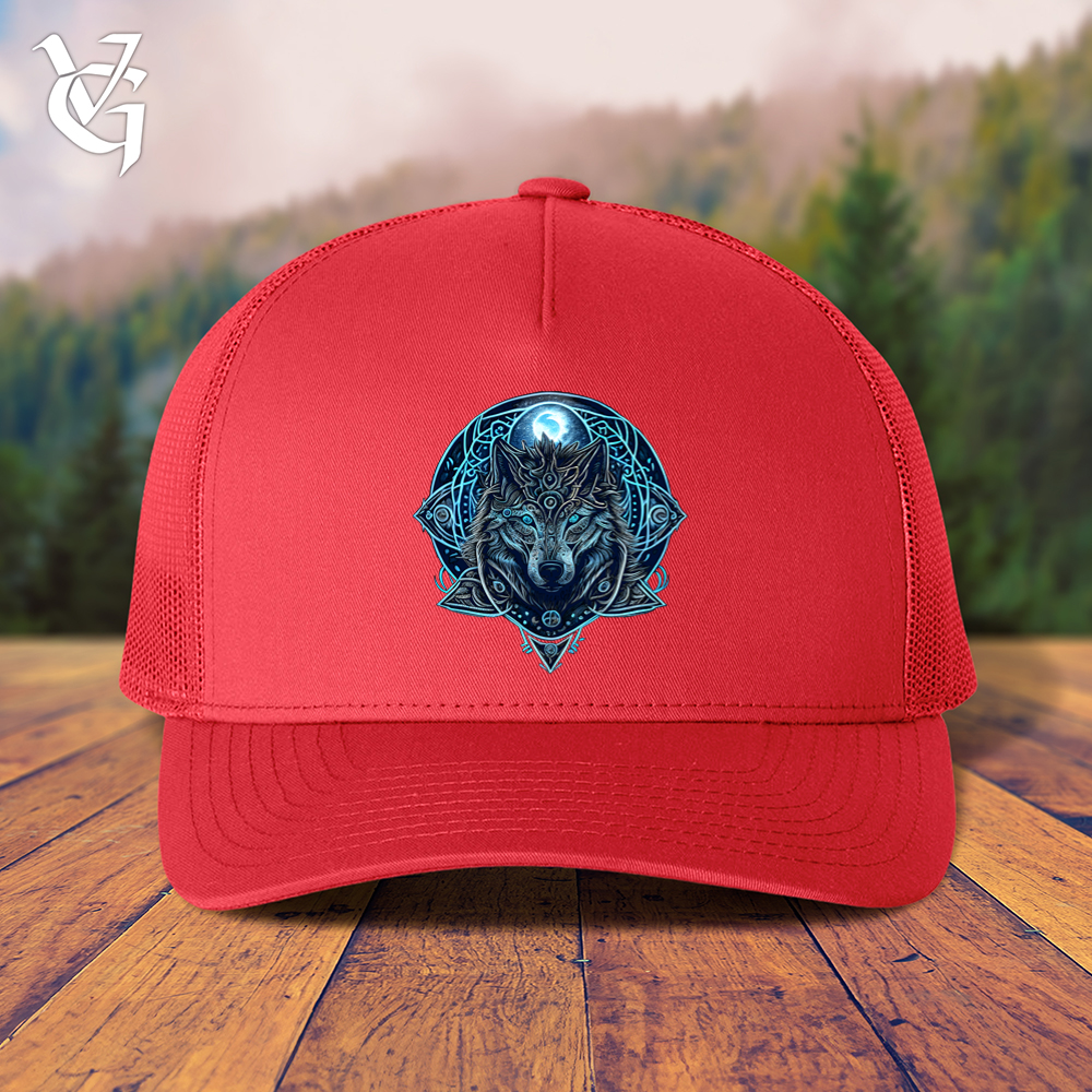 Viking Goods Celtic Fenrir Wolf Trucker Cap Khaki