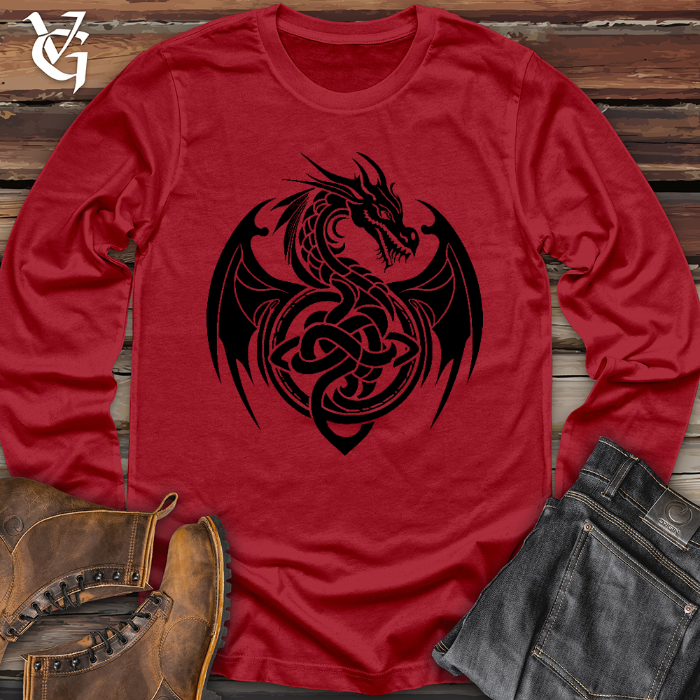 Viking Goods Celtic Rust Dragon Long Sleeve Red / L