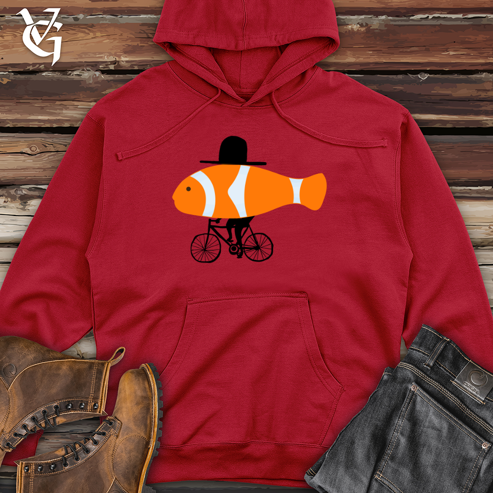 Viking Goods Clown Fish Top Hat Midweight Hooded Sweatshirt Red / L