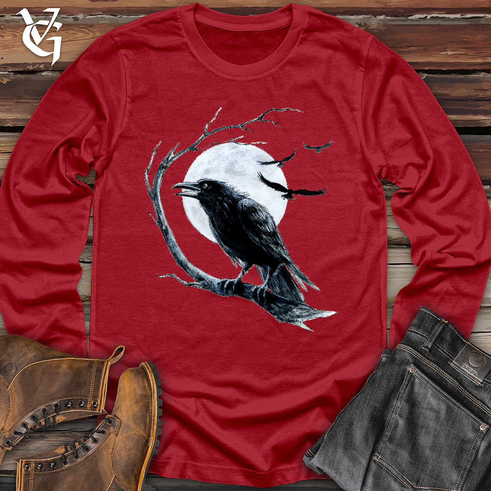 Viking Goods Cold Winter Raven Long Sleeve Red / L