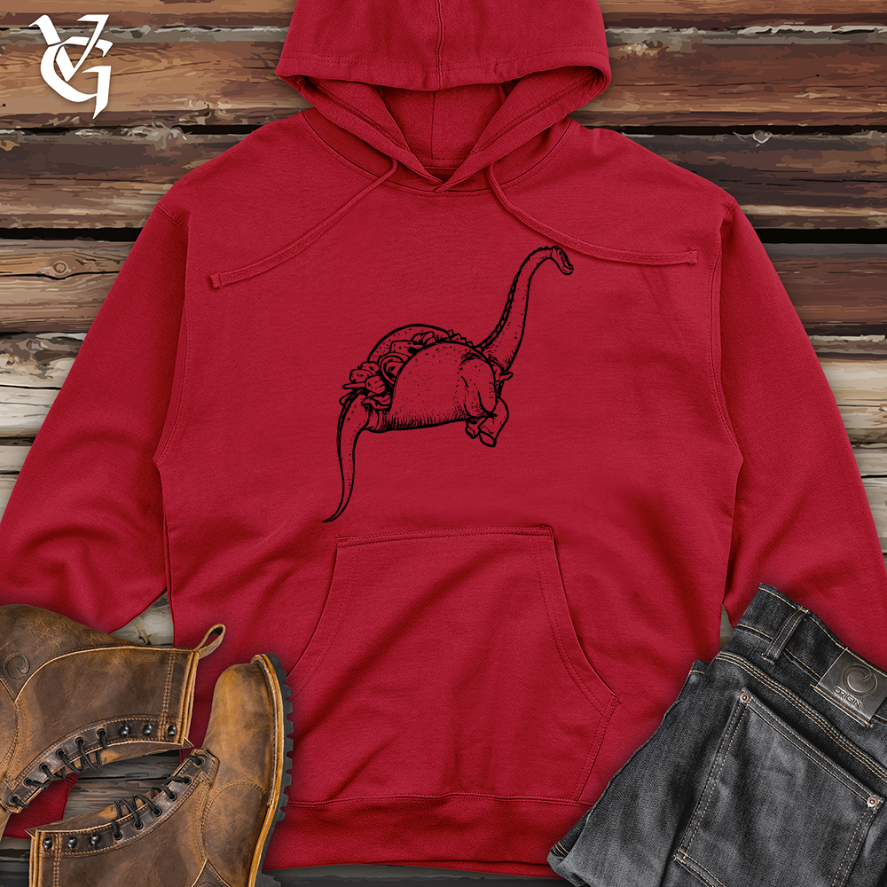 Viking Goods Dinosaur taco Midweight Hooded Sweatshirt Red / L