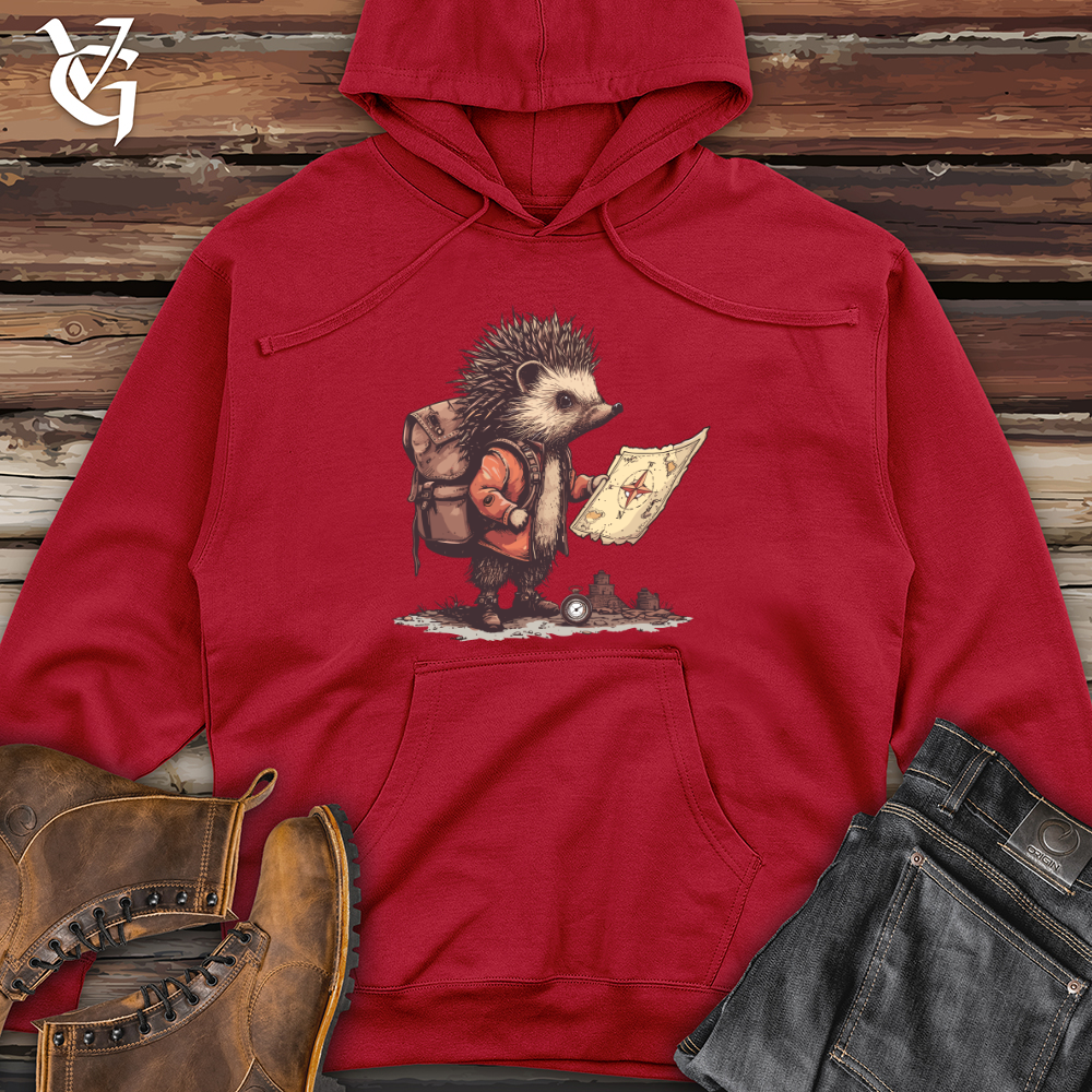 Viking Goods Hedgehog Explorer Quest Midweight Hooded Sweatshirt Red / L
