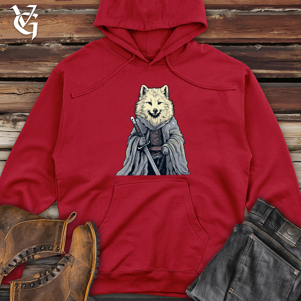 Viking Goods Mighty Wolf Warrior Midweight Hooded Sweatshirt Red / L