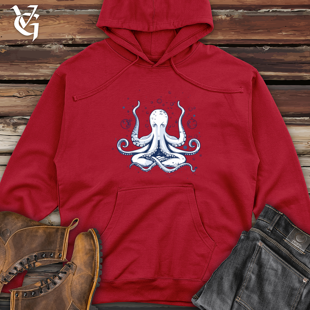 Viking Goods Octopus Bubble Meditation Midweight Hooded Sweatshirt Red / L