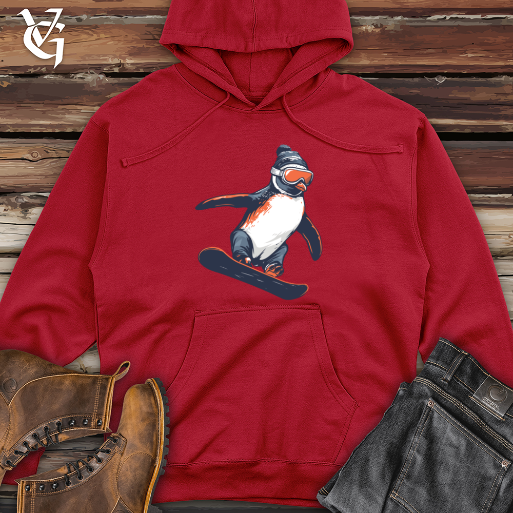 Viking Goods Penguin Snowboard Thrill Midweight Hooded Sweatshirt Red / L