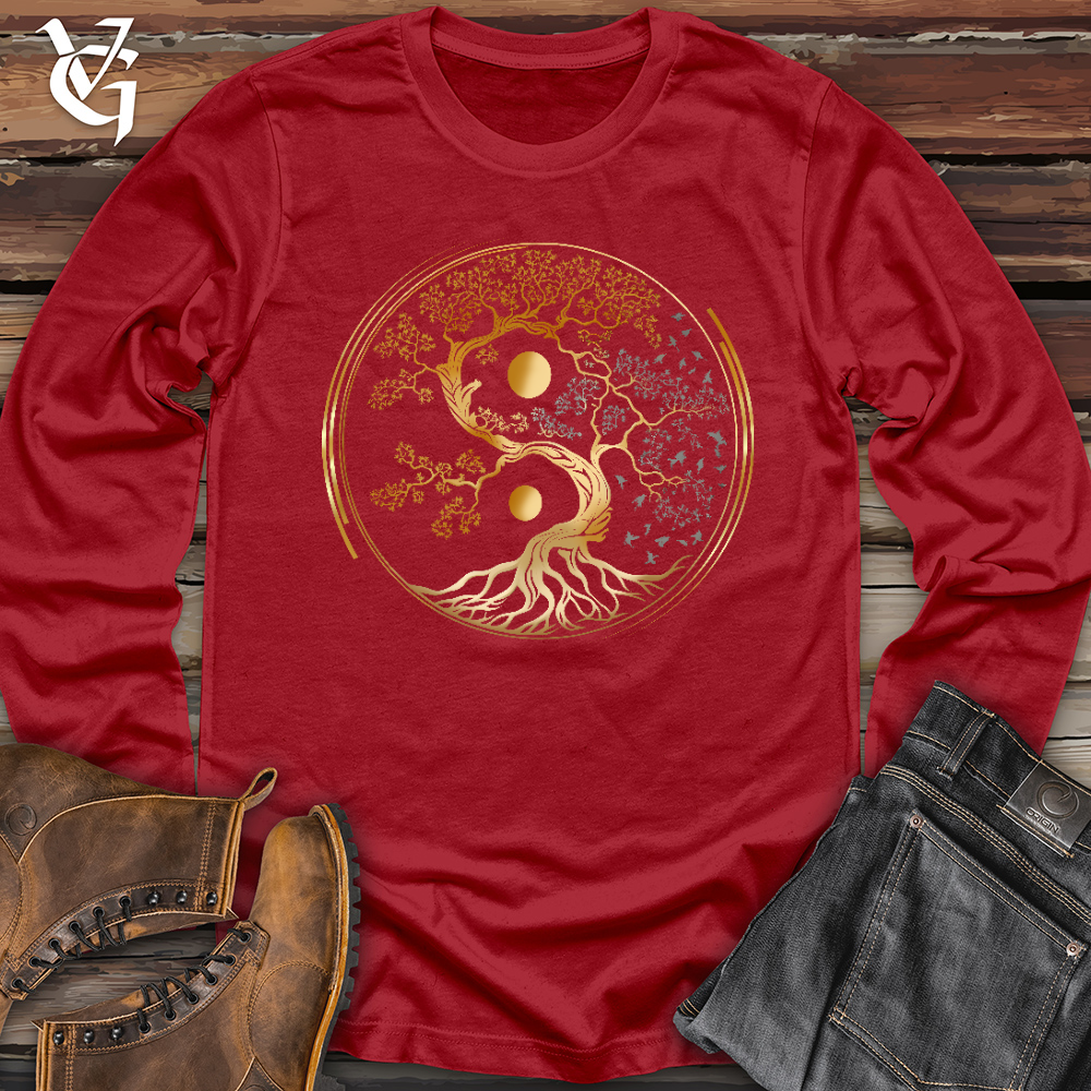 Viking Goods Tree Of Life Yin Yang Long Sleeve Red / L