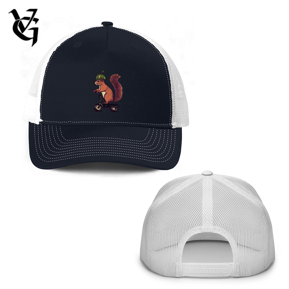 Viking Goods Squirrel Scoot Trucker Hat Rich Navy/ White