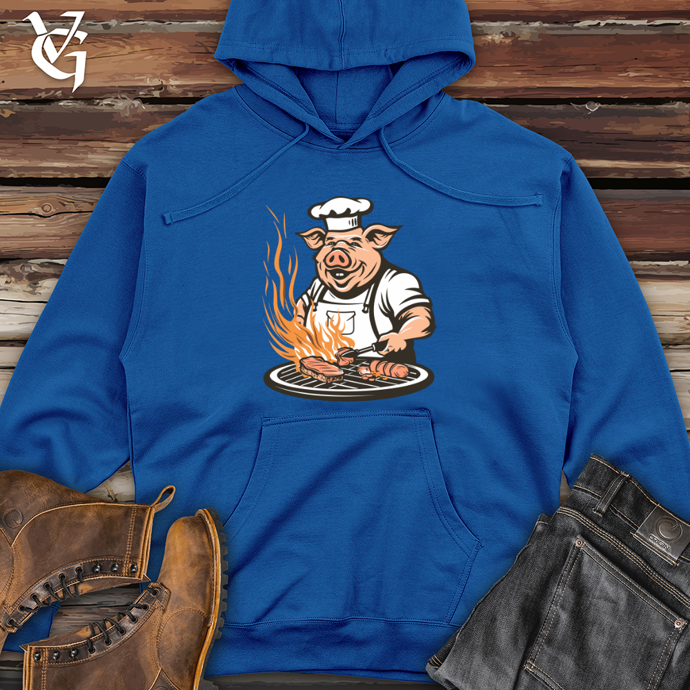 Viking Goods Grillmaster Swine Sizzle Midweight Hooded Sweatshirt Royal / L
