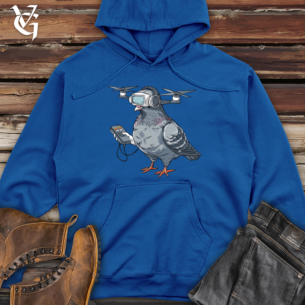 Viking Goods Pigeon Drone Pilot Midweight Hooded Sweatshirt Royal / L