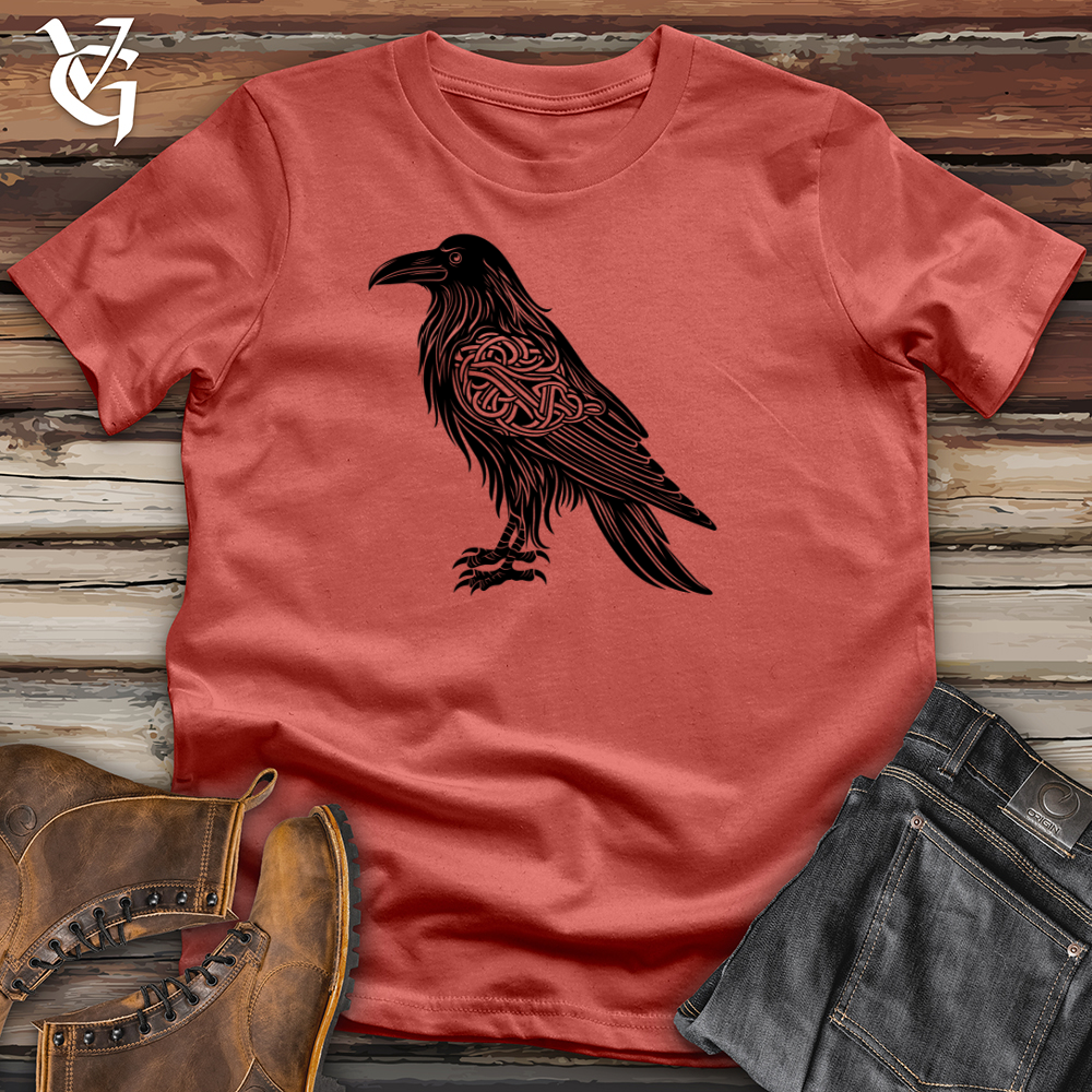 Viking Goods Celtic Raven Silhouette Cotton Tee Rust / L