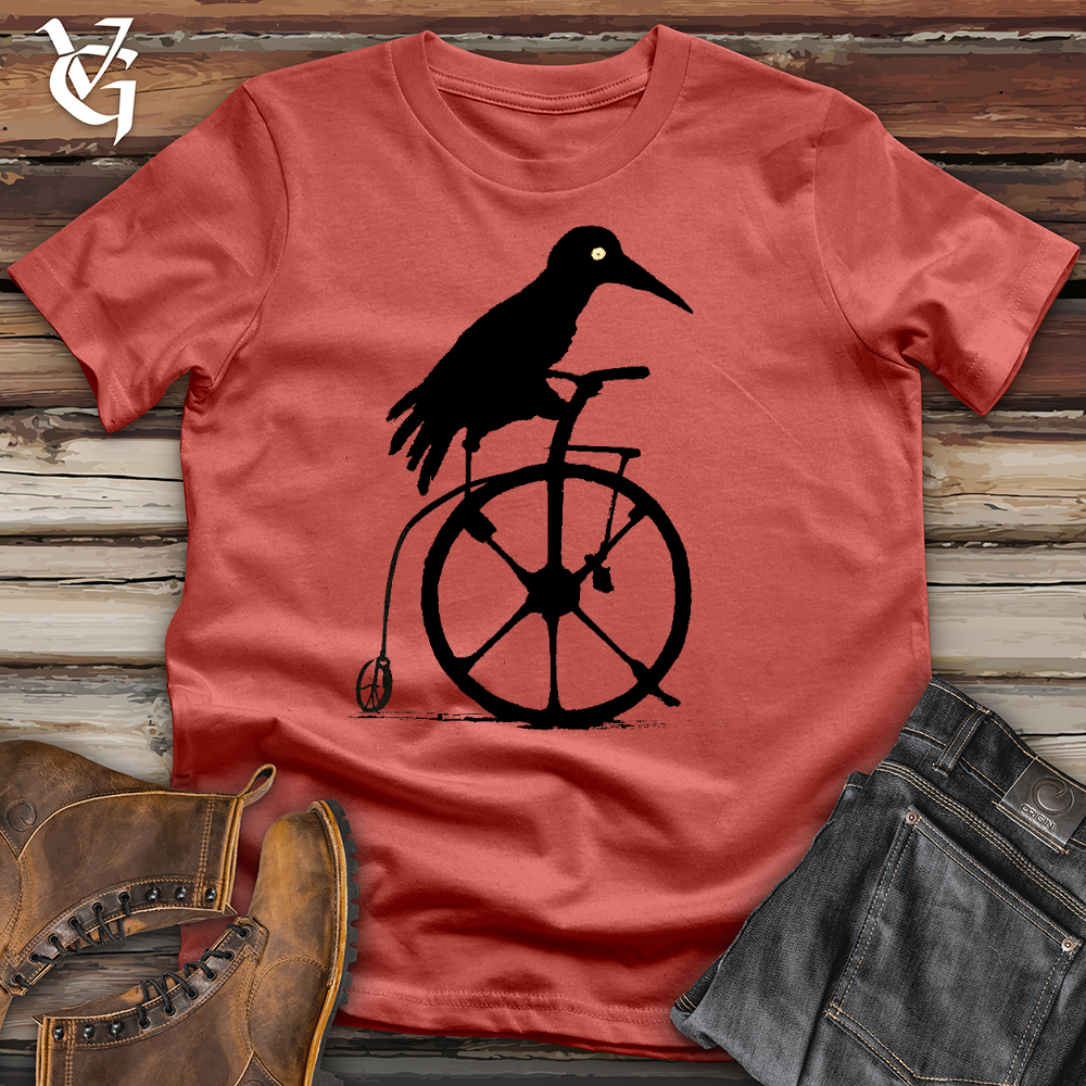 Viking Goods Crow Riding Bike Cotton Tee Rust / L