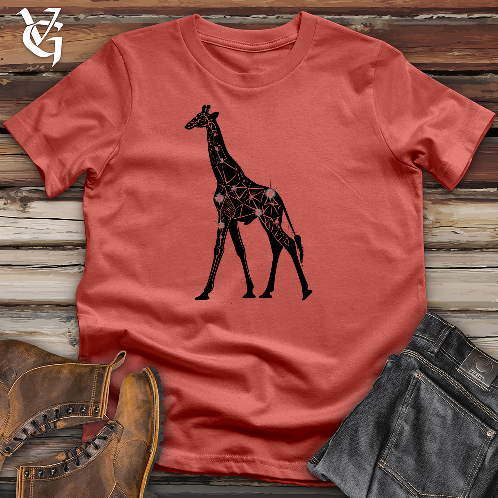 Viking Goods Giraffe Glamour Strut Cotton Tee Rust / L