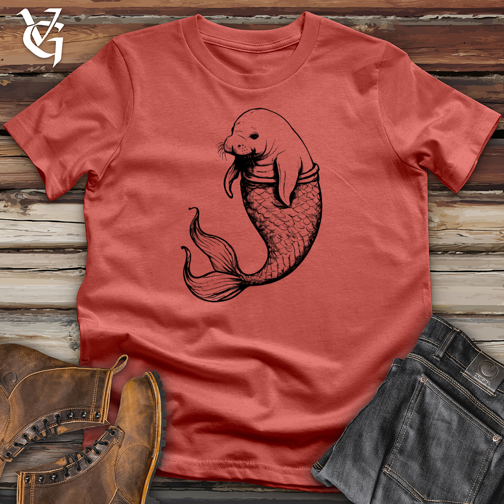 Viking Goods Manatee Mermaid Cotton Tee Rust / L