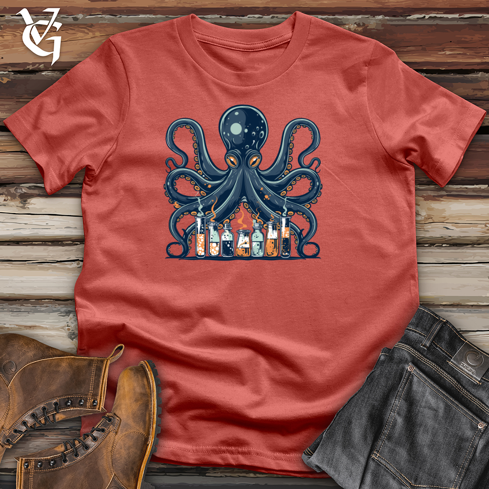 Viking Goods Octopus Scientist Experiment Cotton Tee Rust / L